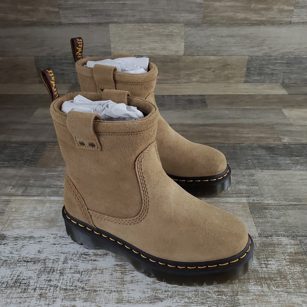 Dr. Martens Tan Suede Ankle Boots